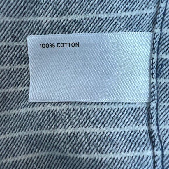 Duluth Trading Co Shirt Mens Large Blue Stripe Free Swingin' Flannel Relaxed Fit - Picture 8 of 10